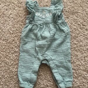 Baby girl teal romper